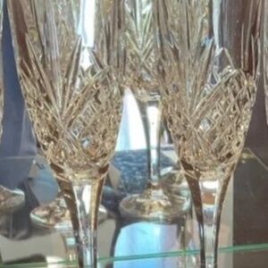 Godinger Crystal Shannon Dublin Champagne Glasses Set of 2